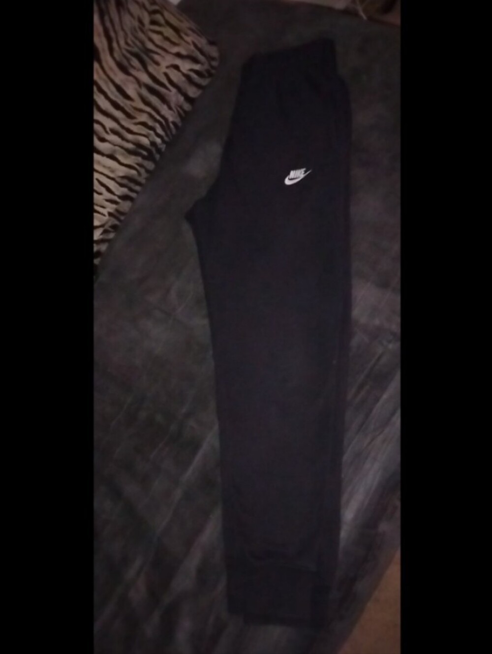 Nike Black Jogger Sweatpants with White Swoosh
